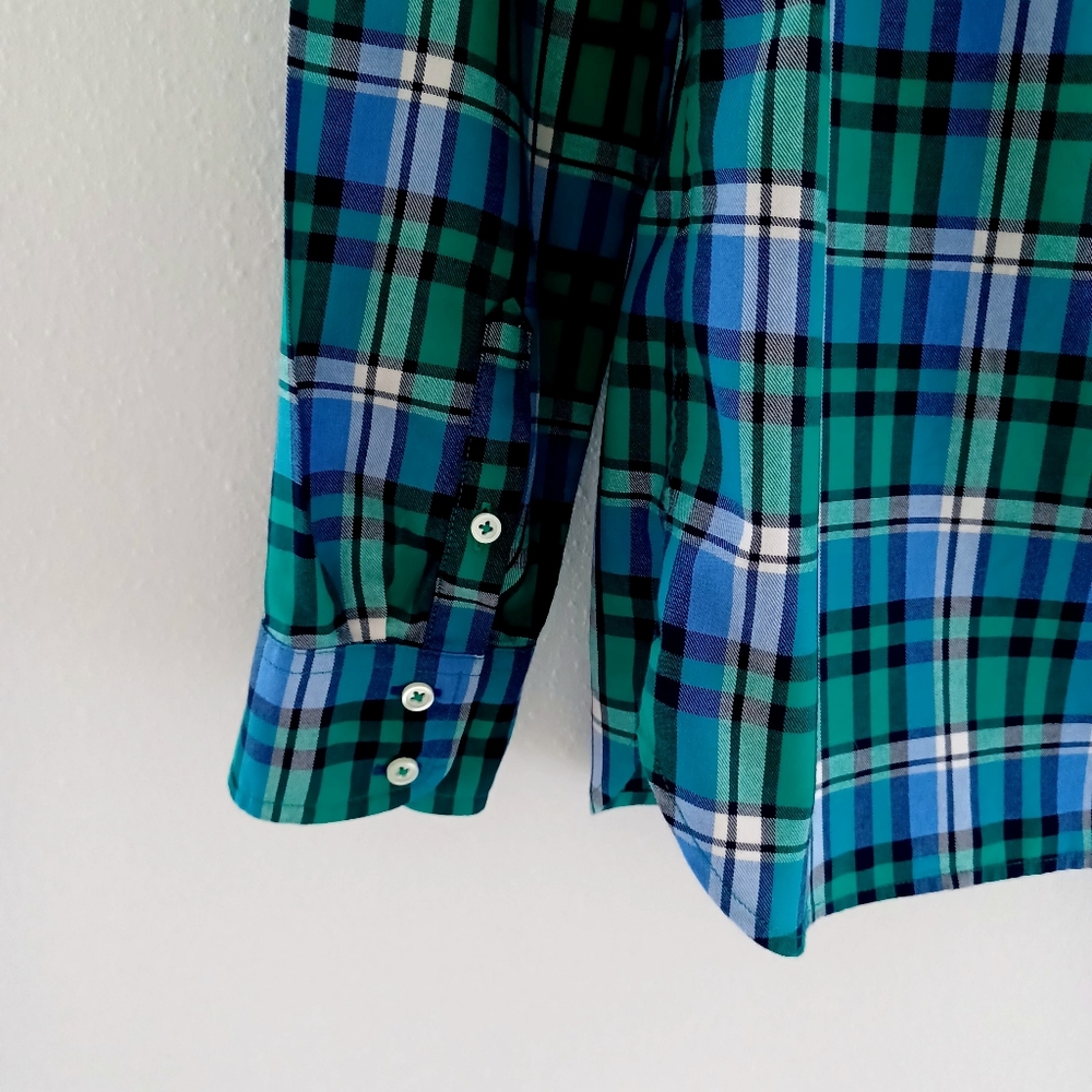 TALBOTS Green Plaid Shirt, size XS - Picture 7 of 12